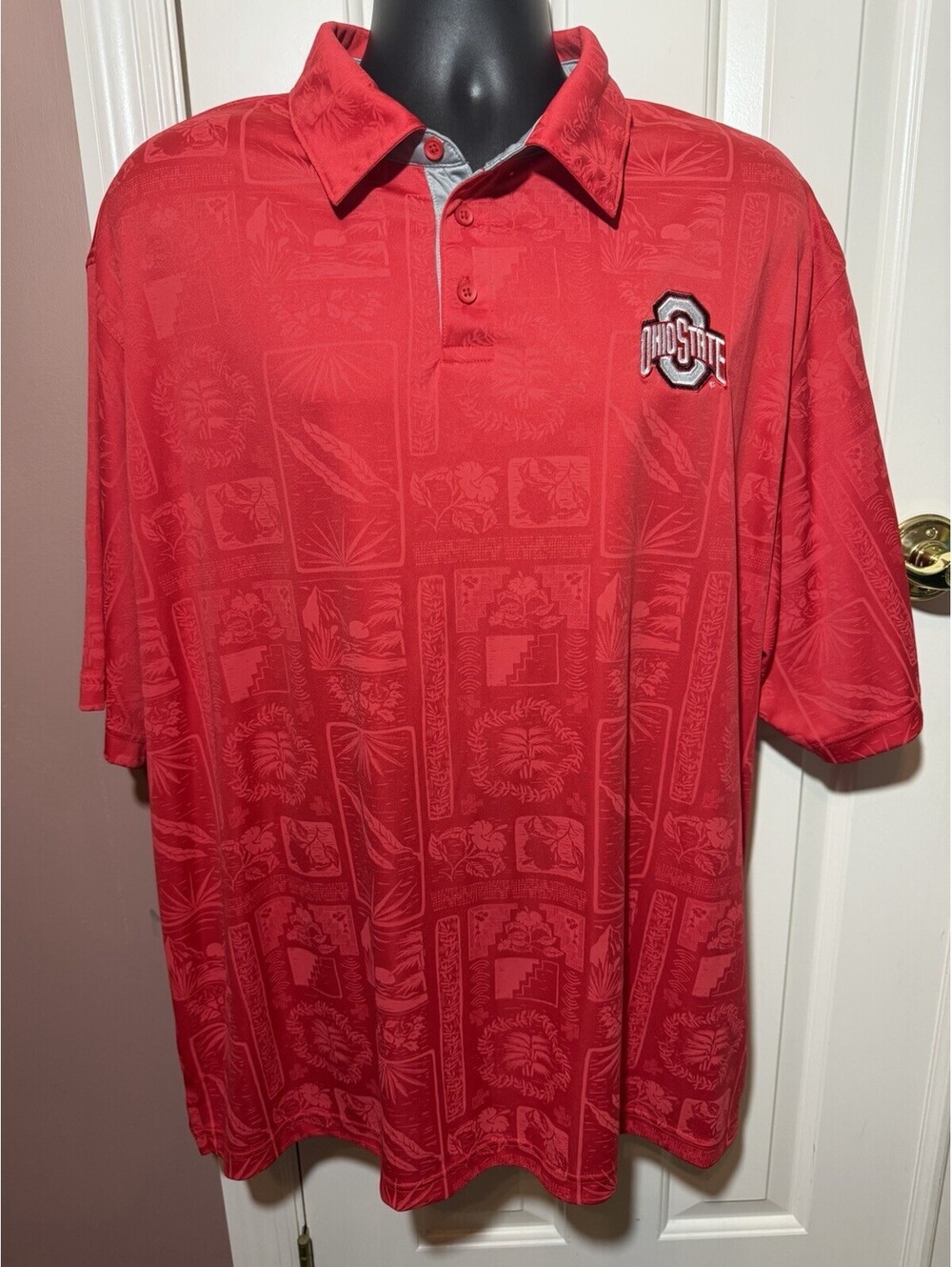Rivalry Threads Ohio State Polo Mens 2XL Red Tropical Buckeyes Golf Shirt